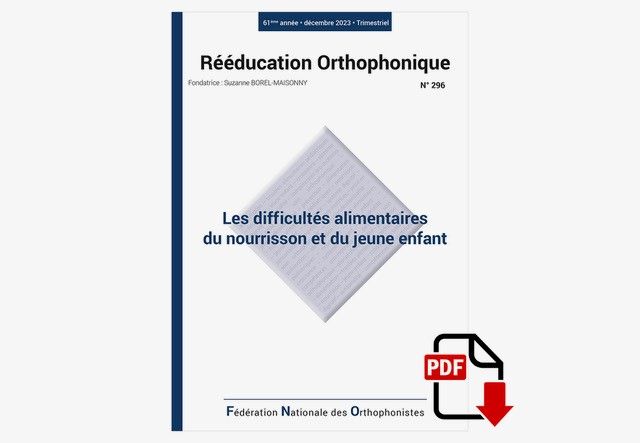 Image principale de N° 296 - Les difficultés alimentaires du nourrisson et du jeune enfant - PDF